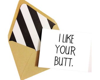 I Like Your Butt Card - Etsy