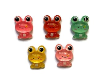 Frog Magnets + Tin | Fridge Magnets | Kawaii Magnets | Refrigerator Magnets | Frog Decor | Glitter Frog Magnets | Cute Frog Magnets | #C1