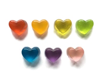 Rainbow Heart Magnets + Tin | Fridge Magnets | Kawaii Magnets | Refrigerator Magnets | Heart Magnets | Candy Magnets | Rainbow Hearts | #D1