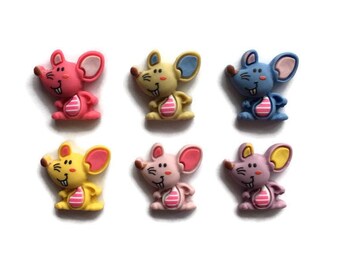 Mice Magnets + Tin | Cartoon Mice Magnets | Fridge Magnets / Kawaii Magnets | Refrigerator Magnet | Resin Magnets | Mouse Magnets | #B2