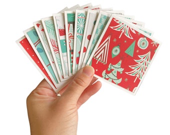 10 Mini Christmas Cards | 3x3 Mini Note Cards | Mini Notecard | Mini Cards | Cards & Envelopes | Mini Square Card | Cute Card | Winter Cards