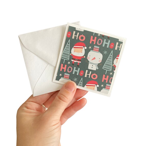 10 Mini Christmas Cards 3x3 Mini Note Cards Mini Notecard Mini Cards Cards  & Envelopes Mini Square Card Cute Card Winter Cards 