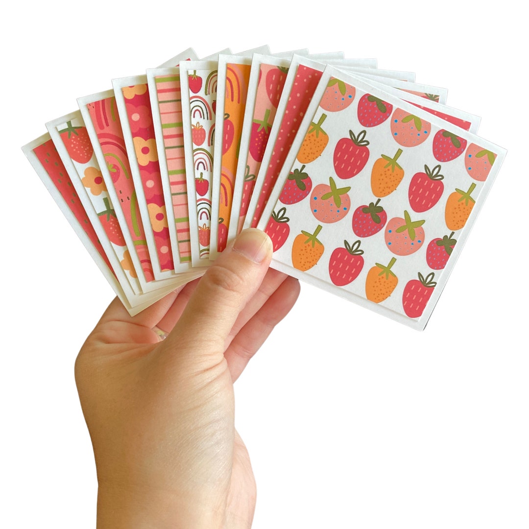 10 Mini Fruit Cards 3x3 Mini Note Cards Mini Notecard Etsy