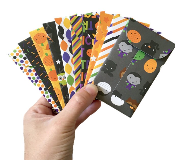 Set Of 10 Gift Card Holders Halloween Envelopes