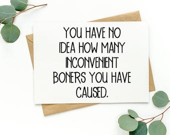 You Have No Idea How Many Inconvenient B*ners You've Caused Card | Naughty Card | Naughty Valentine | Anniversary Card | Sexy Card for Her