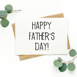 Carte de fête des pères heureuse / Carte de fête des pères / Carte de fête des pères classique / Carte de papa / Carte de fête des pères simple / Fête des pères noir et blanc