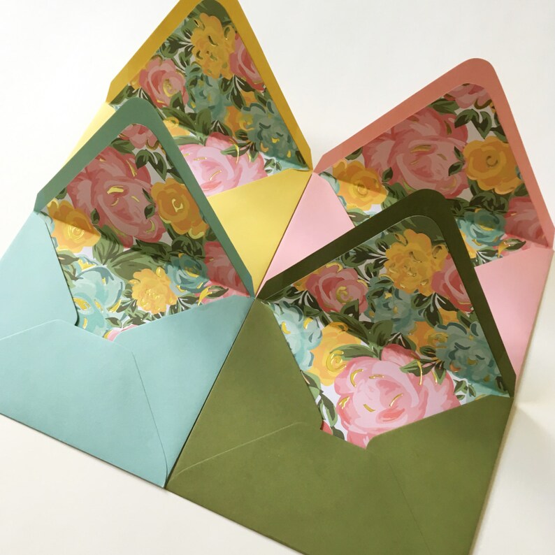 Set of 4 // Blank Note Cards // Floral Note Cards // Floral Etsy