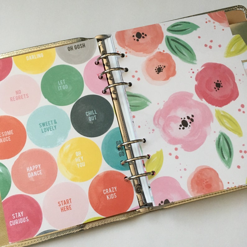 Planner Dividers // A5 or Personal Planner Dividers // A5 Etsy