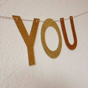 Glitter Thank You Banner // Glitter Banner // Gold Glitter Banner ...