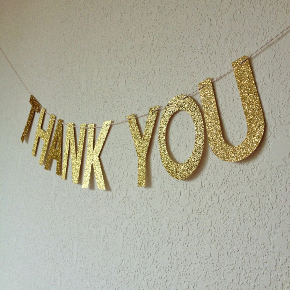 Glitter Thank You Banner // Glitter Banner // Gold Glitter | Etsy