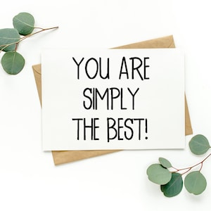 You Are Simply The Best Card | Love Card | Valentine Card | Anniversary Card | Friendship Card | Thank You Card | Schitt&#39;s Creek Card