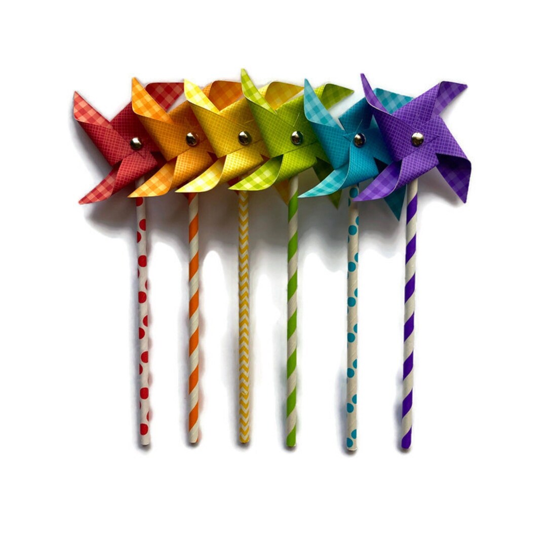 Paper Pinwheels / Rainbow Pinwheels / Non-spinning Paper Pinwheels ...