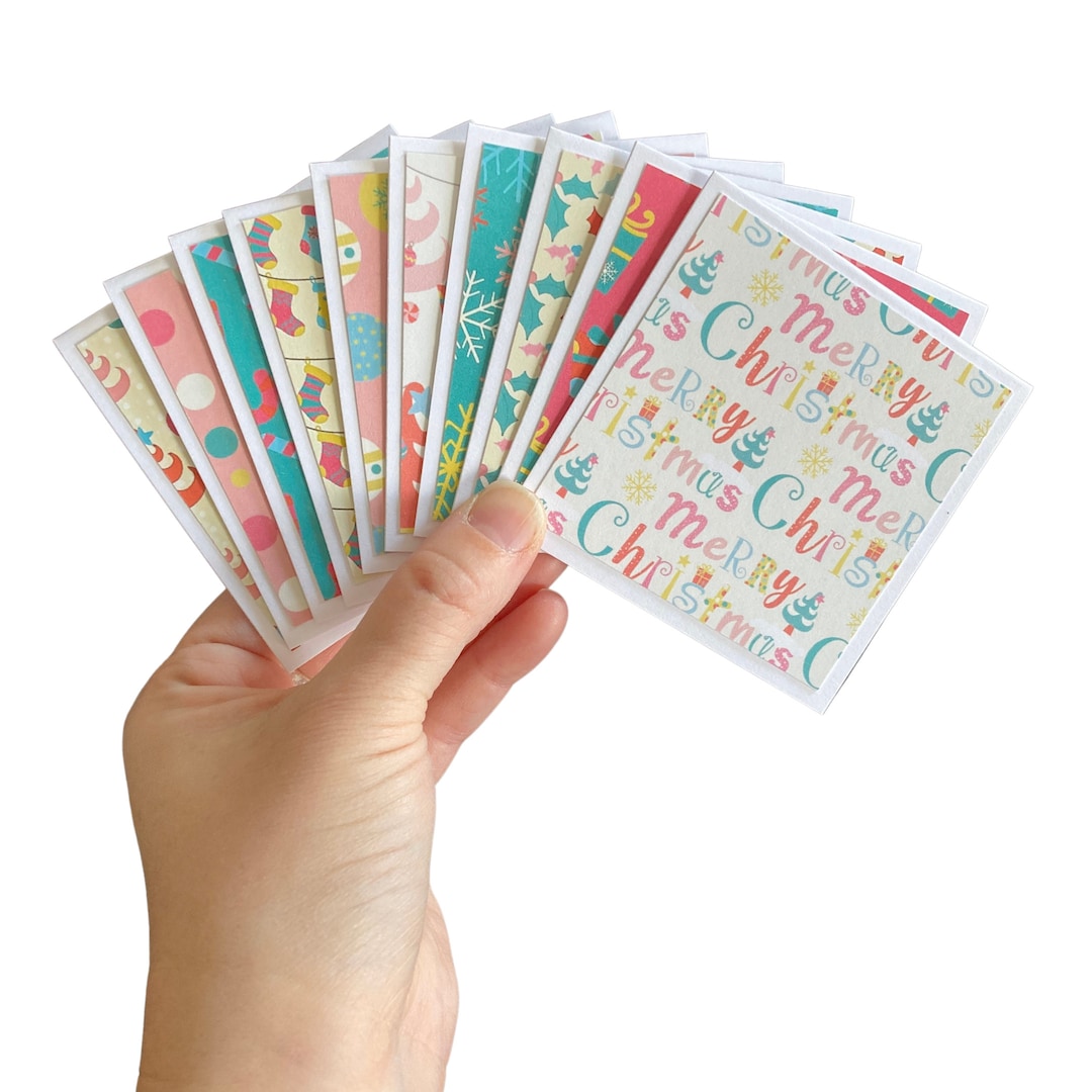 10 Mini Christmas Cards | 3x3 Mini Note Cards | Mini Notecard | Mini ...