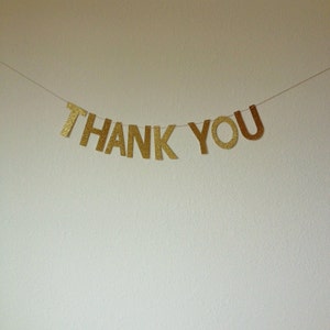 Glitter Thank You Banner // Glitter Banner // Gold Glitter Banner ...