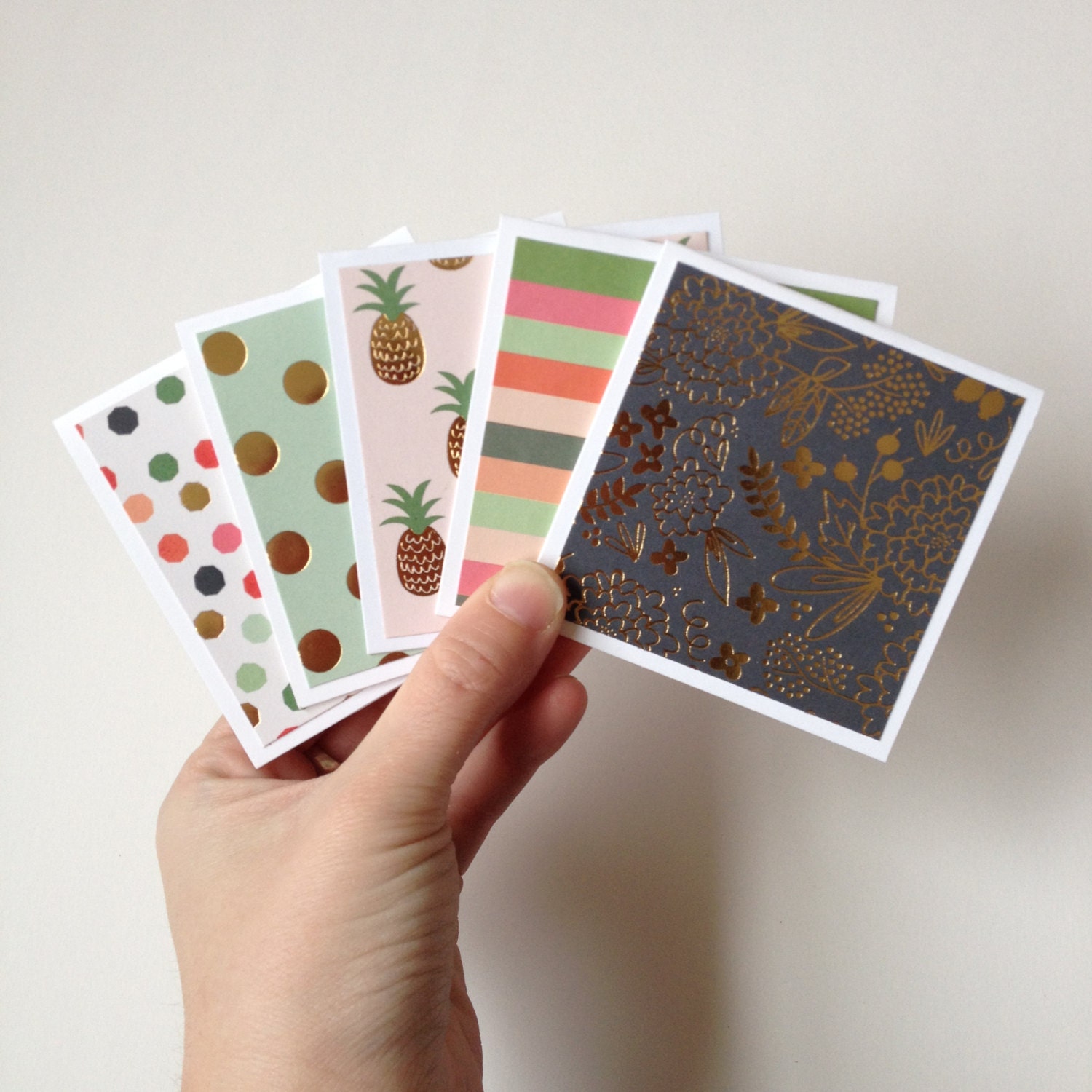 Set of 10 // 3x3 Mini Note Cards // Mini Cards // Mini Floral Etsy