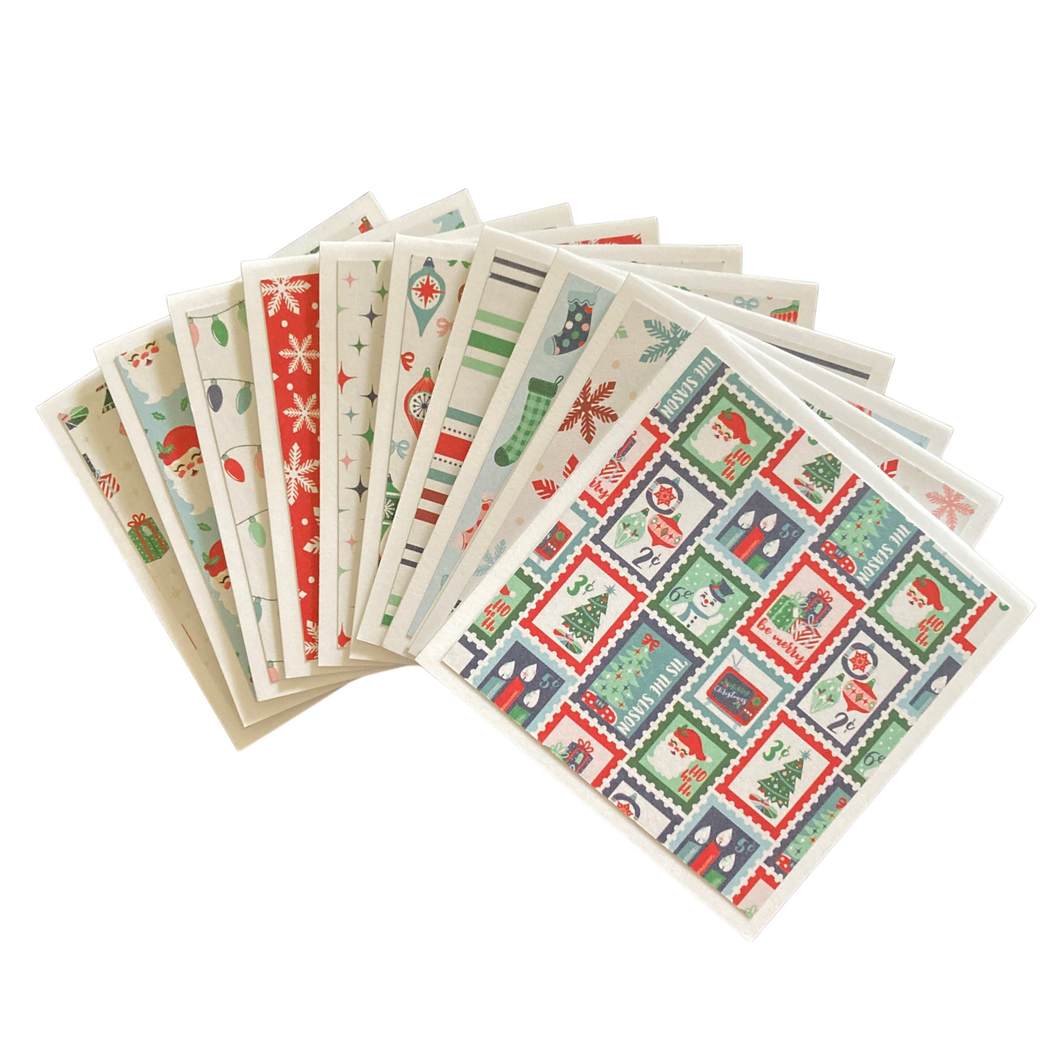 10 Mini Christmas Cards 3x3 Mini Note Cards Mini Notecard Mini Cards Cards  & Envelopes Mini Square Card Cute Card Winter Cards 