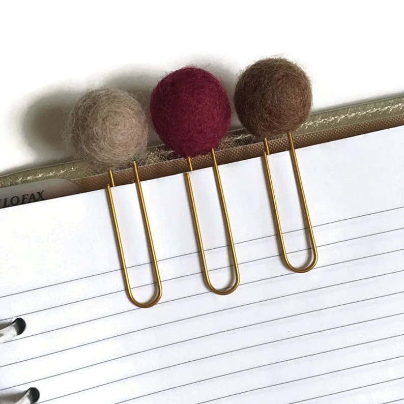 Planner Paper Clips // Planner Poms // Planner Pom Clips // Etsy