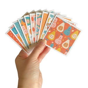 10 Mini Fruit Cards | 3x3 Mini Note Cards | Mini Notecard | Mini Cards | Cards & Envelopes | Mini Square Card | Cute Cards | Cute Note Cards