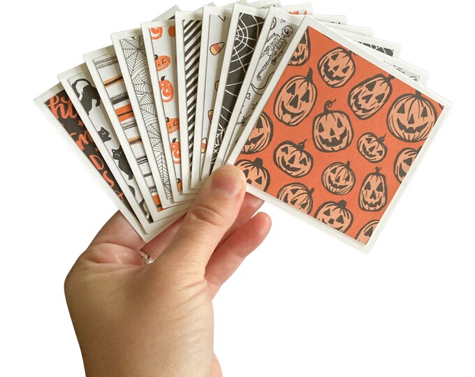 10 Mini Halloween Cards | 3x3 Mini Note Cards | Halloween Cards ...