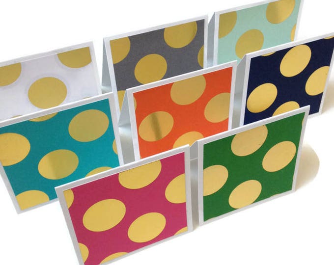 Set of 8 // 3x3 Mini Colorful Foil Note Cards // Mini Note Etsy