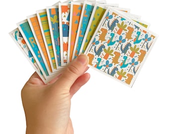 10 Mini Dinosaur Cards | 3x3 Mini Note Cards | Mini Notecard | Mini Cards | Cards & Envelopes | Mini Square Cards | Cute Card | Card for Boy