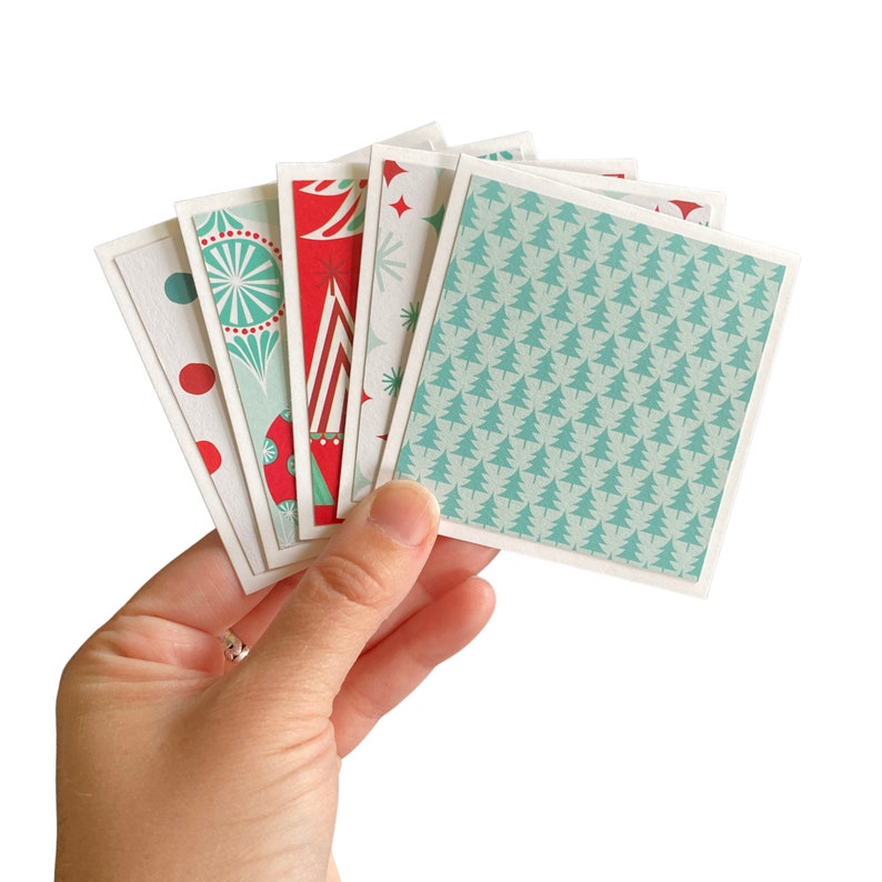 10 Mini Christmas Cards | 3x3 Mini Note Cards | Mini Notecard | Mini ...
