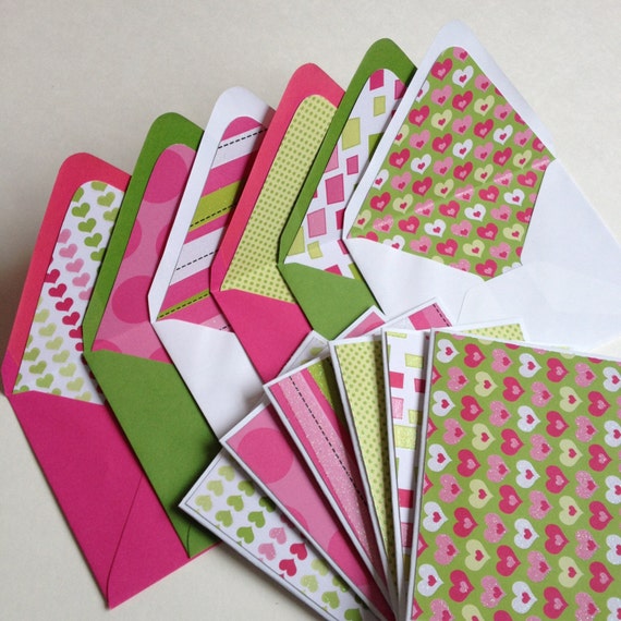 Items similar to Set of 6 // Handmade Stationery Set // Envelopes w