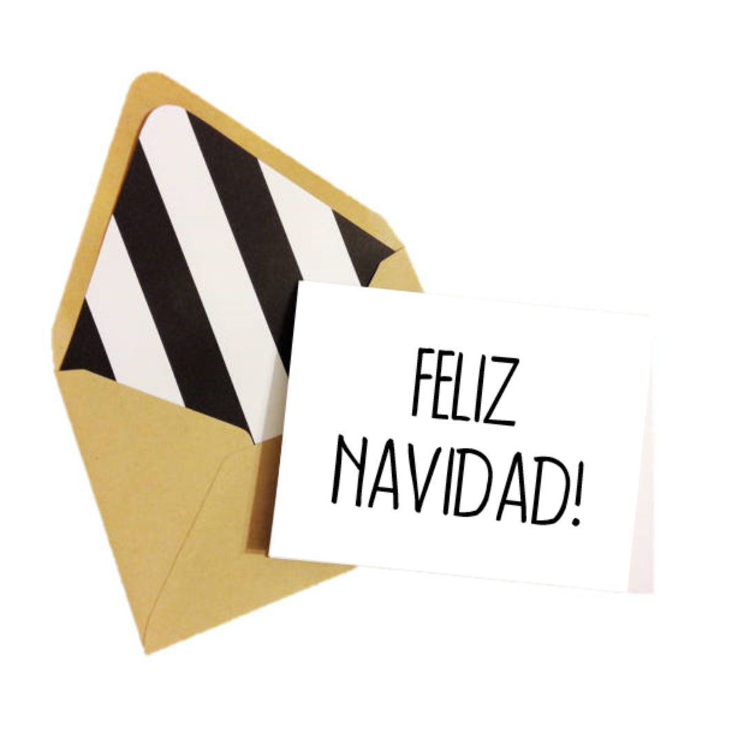 Feliz Navidad Card Merry Christmas Card Blank Christmas - Etsy