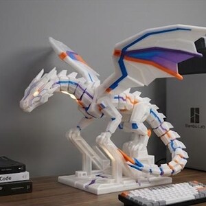 XL Articulated Dragon | Data Flow Design, Poseable Fantasy Figure, Desk Decor