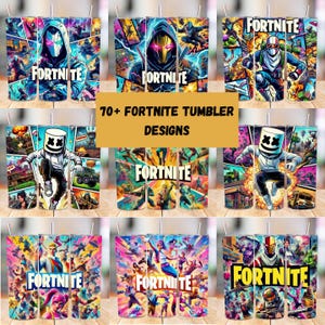 70 plus FortxNite Tumbler Design Bundle | Shooting Game tumbler Sublimation PNG | Digital Download