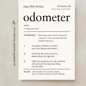 Witzige Karte zum 90. Geburtstag: „Auf dem Weg zu 90“, Wortwitzige Karte für Erwachsene, Schwarzer Humor, Geburtstagswünsche, Geburtstagswitzkarte, Neunzig Jahre alt