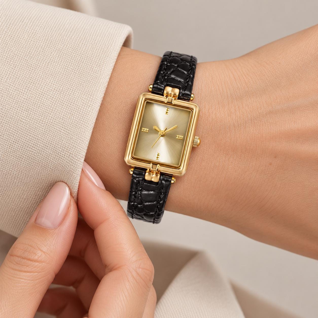 Square gold watch - Etsy 日本