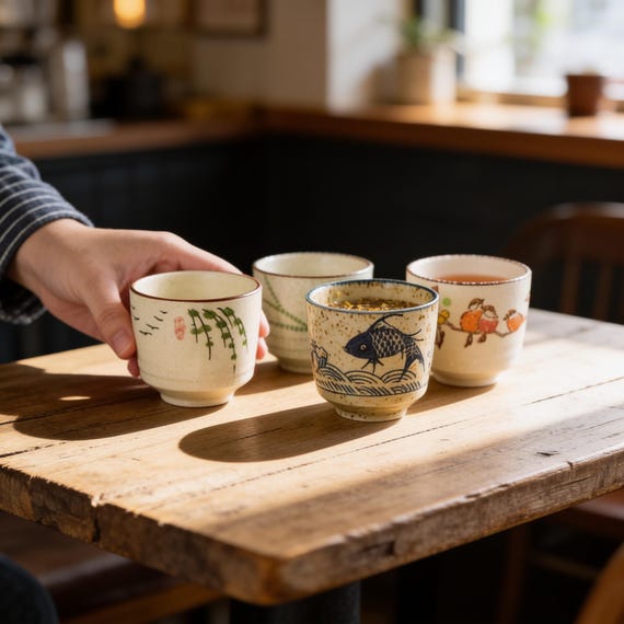 Keramik Teetasse Set Kleine Handgemalte Japanische Becher Retro Trink Kaffee Wein Tassen Küche Geschenk