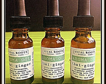 4 Thai-Ginger bottles, perfume oil, aroma oil, ultra-restorative