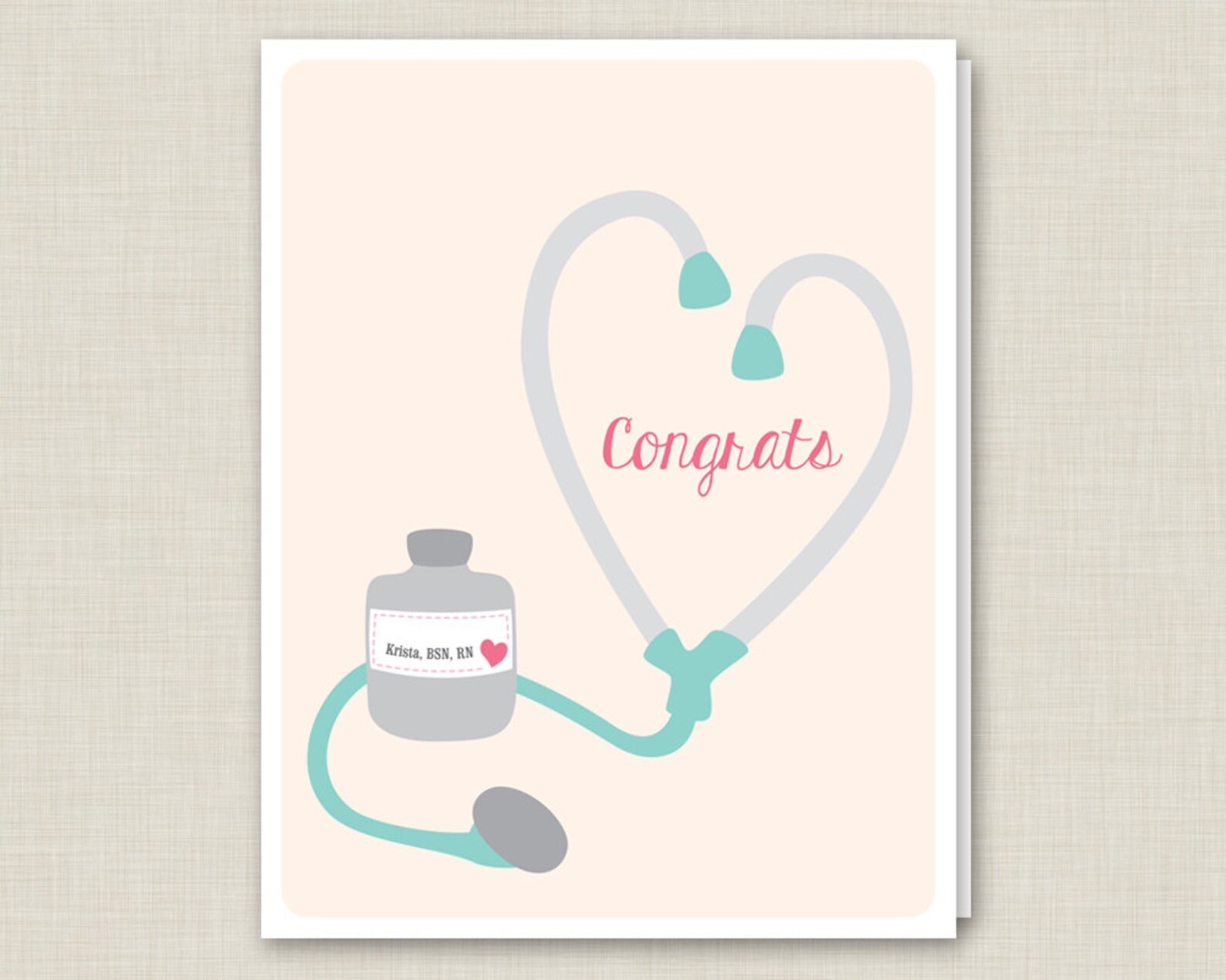 Personalized Nursing Graduation Card | Etsy