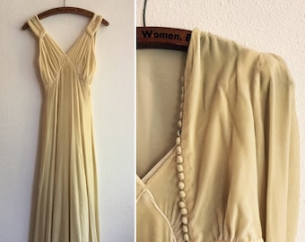One of a kind 40s wedding dress | Vintage silk velvet dress and bolero | 1940's velvet wedding gown and short jacket