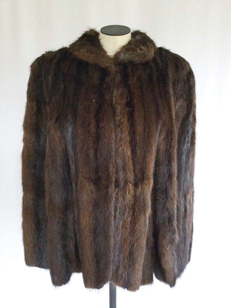 Vintage 50s Fur Cape Vintage Rich Striped Brown Mink Cape Etsy