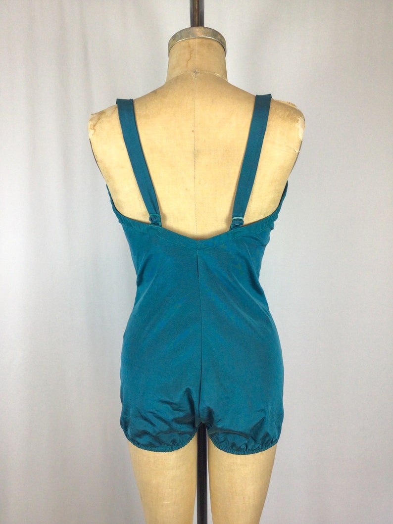 Vintage 40s swimsuit Vintage blue one piece bathing suit 1940s Jantzen swimwear image 7