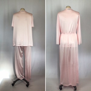 Vintage 60s Negligee set Vintage soft pink three piece pajama set 1960s Collections JC Penneys pjs and robe image 9