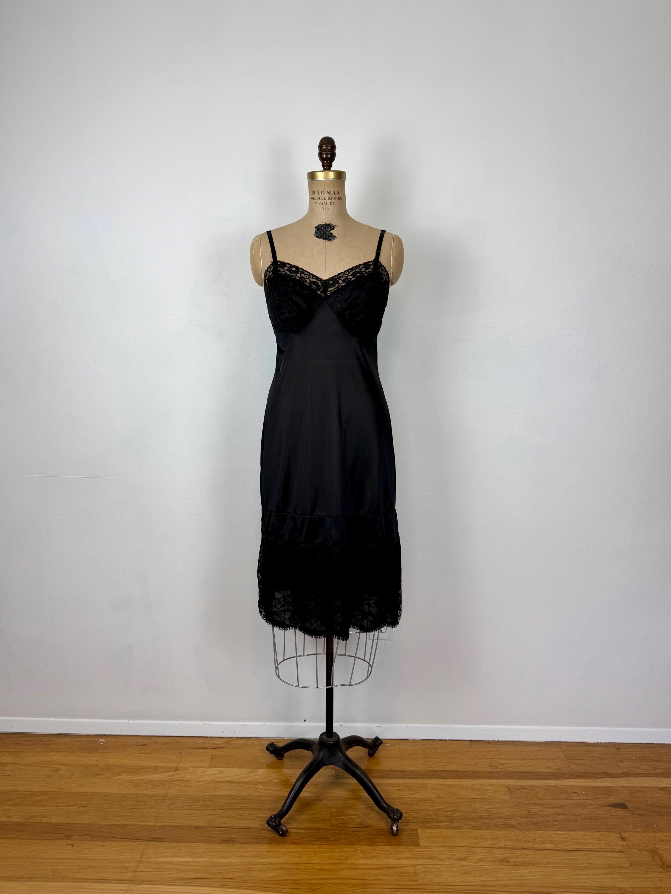 Jolie Combinaison & Fond De Robe Vintage Dentelle De Calais T42 Vin Blanc