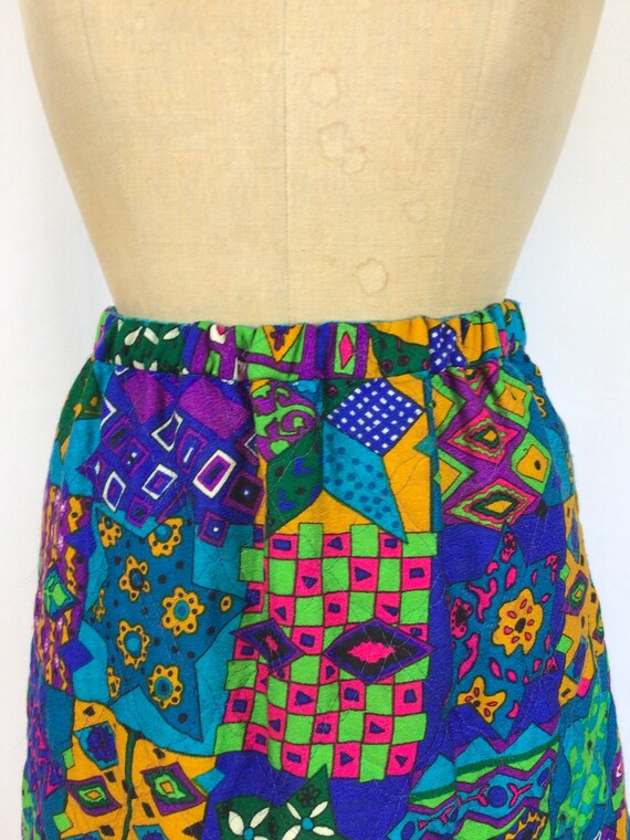 Vintage 60s skirt | Vintage patchwork quilted ski… - image 2