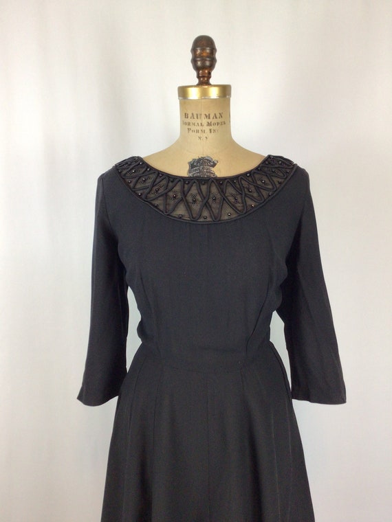 Vintage 40s dress | Vintage black crepe day dress… - image 2