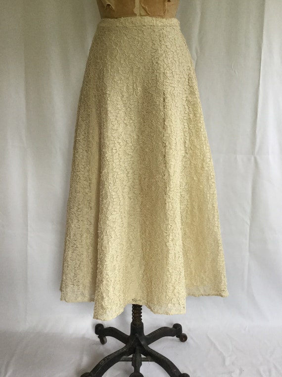 Vintage 40s full skirt | Vintage cream lace new l… - image 3