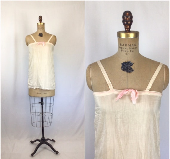 Vintage Edwardian chemise | Vintage ivory silk sl… - image 1