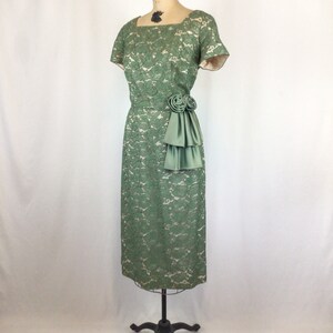 robe vintage des années 50 robe de soirée en dentelle vert myrte vintage robe de cocktail ondulée des années 1950 image 5