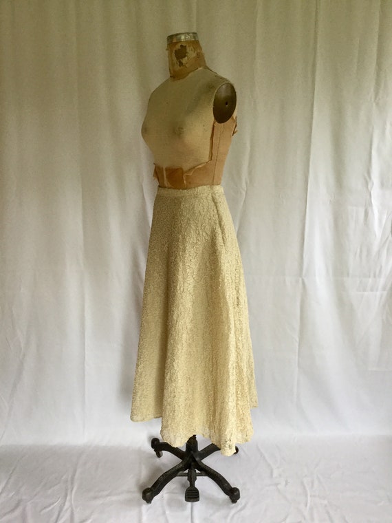 Vintage 40s full skirt | Vintage cream lace new l… - image 7