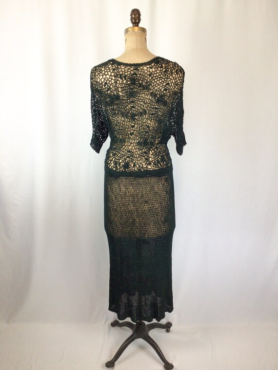 Vintage 30s dress | Vintage dark evergreen rayon … - image 9