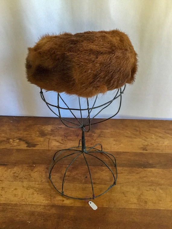 Vintage 40s hat | vintage auburn brown mink fur h… - image 1