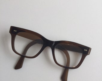 Vintage 60s eye glasses | vintage chestnut brown framed eye glasses | 1960s eyewear