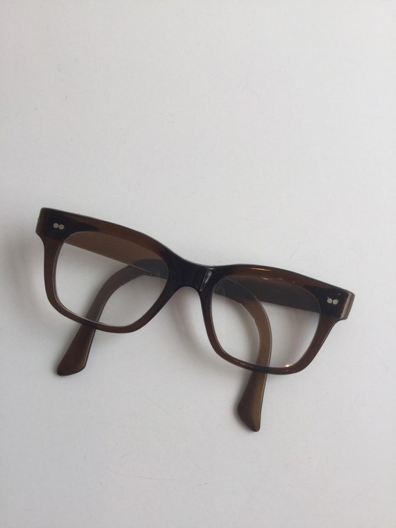 Vintage 60s eye glasses | vintage chestnut brown f